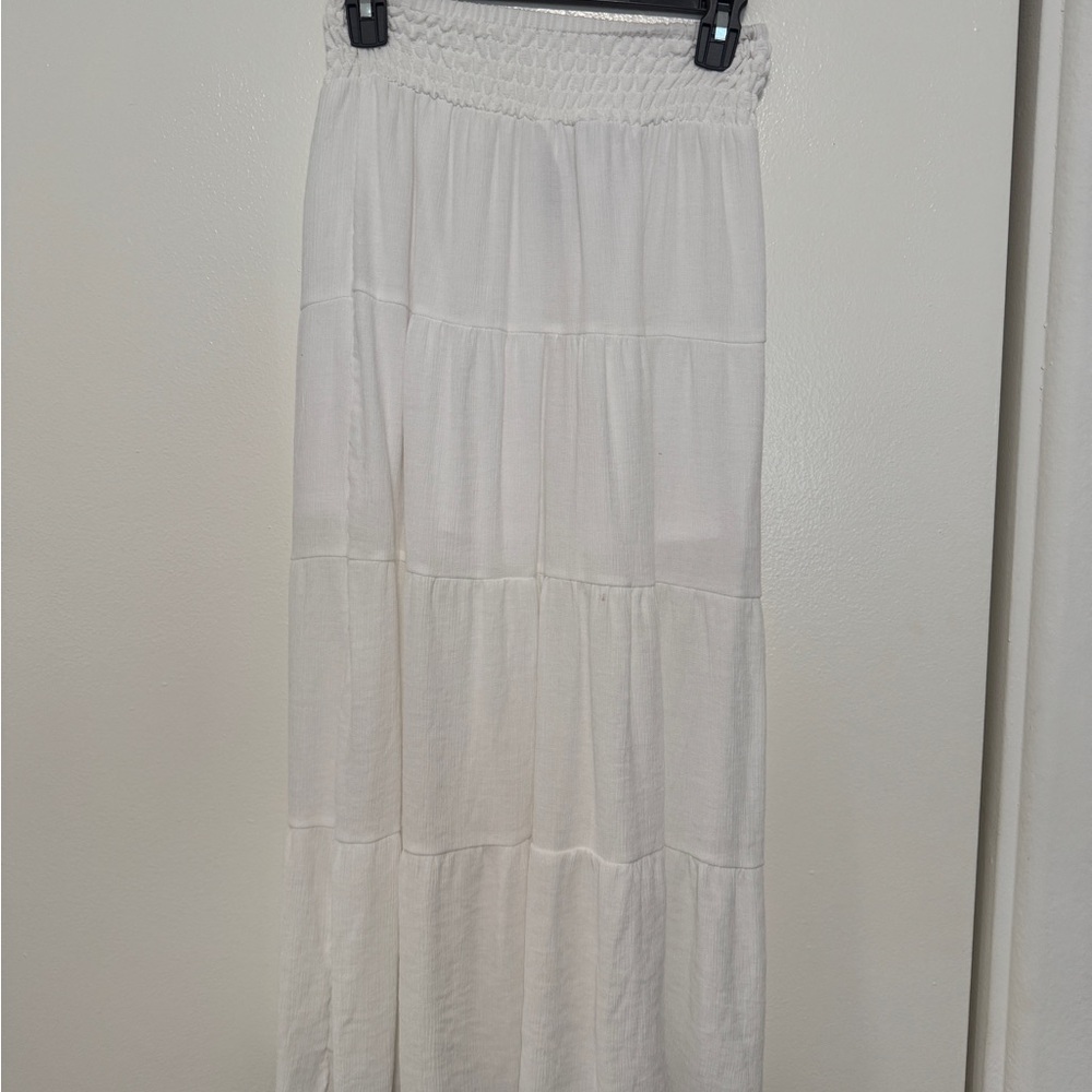 Flowy White Maxi Skirt